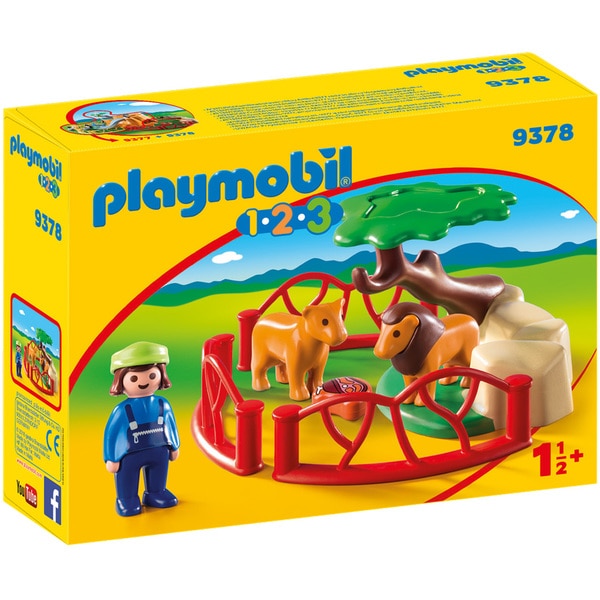 9378 - Playmobil 1.2.3 Lions avec enclos