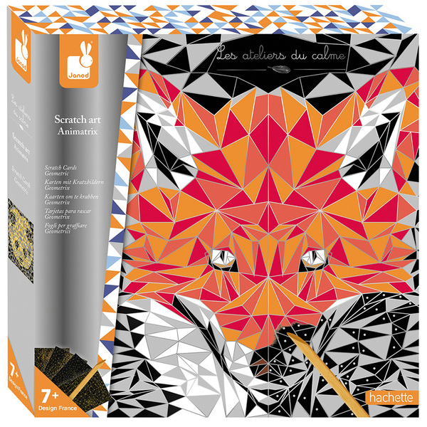 Kit créatif scratch art animatrix Janod King Jouet, Pate