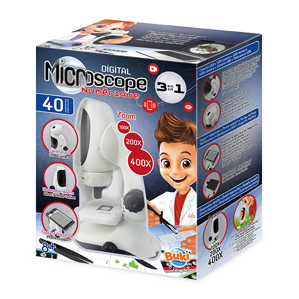 Microscope vidéo 3 en 1 Buki : King Jouet; Jeux scientifiques Buki