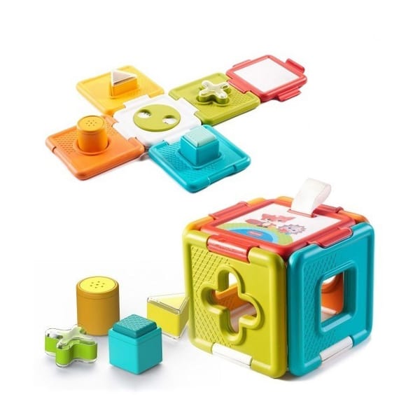 Cube 2 en 1 - Trieur de formes et puzzle