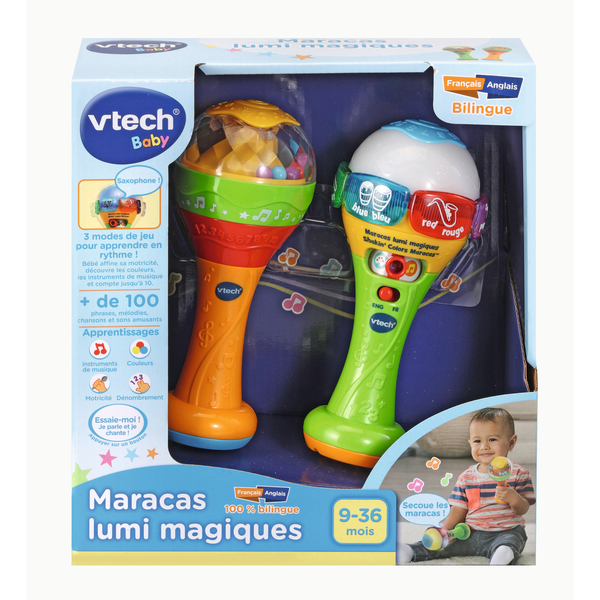 Hochet Musical Maracas Lumi Magiques Vtech King Jouet Hochets Anneaux De Dentition Vtech Jeux D Eveil