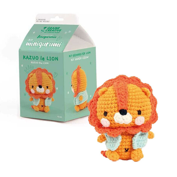 Kit DIY crochet MINI Amigurumi - Le lion Kazuo