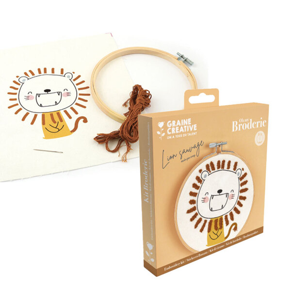 Kit DIY Oh my broderie - Lion sauvage 15cm