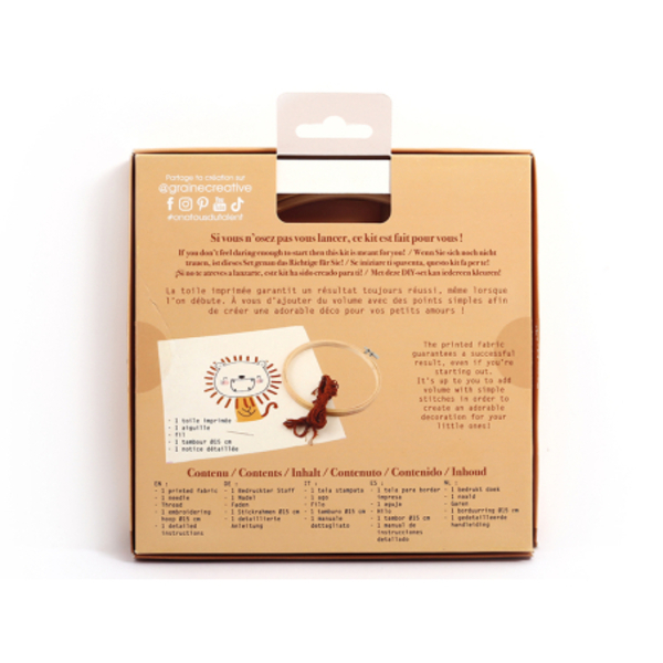 Kit DIY Oh my broderie - Lion sauvage 15cm
