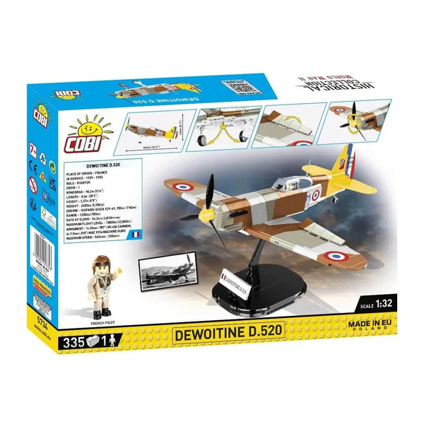 Set de construction Cobi – Avion Dewoitine D.520 (335 pièces)