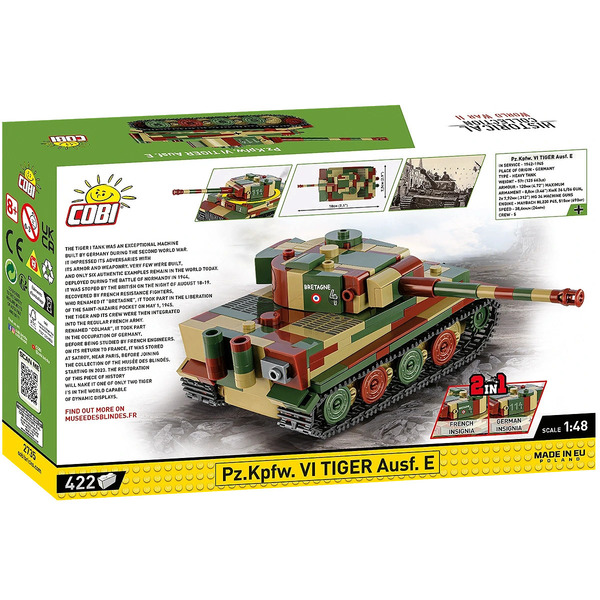 Set de construction Cobi - Panzer VI Tiger (428 pièces)