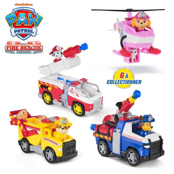 Véhicule et figurine Mission pompiers La Pat Patrouille (modèle aléatoire)