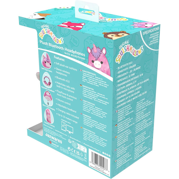 Bigben Squishmallows Cuffie Peluche Bluetooth – Cam, Morbidissime, Con Microfono E Autonomia Fino A 6 Ore
