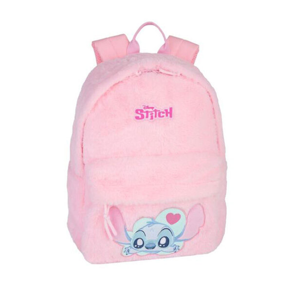 Sac à dos peluche rose fluffy - Stitch