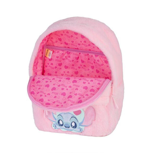 Sac à dos peluche rose fluffy - Stitch