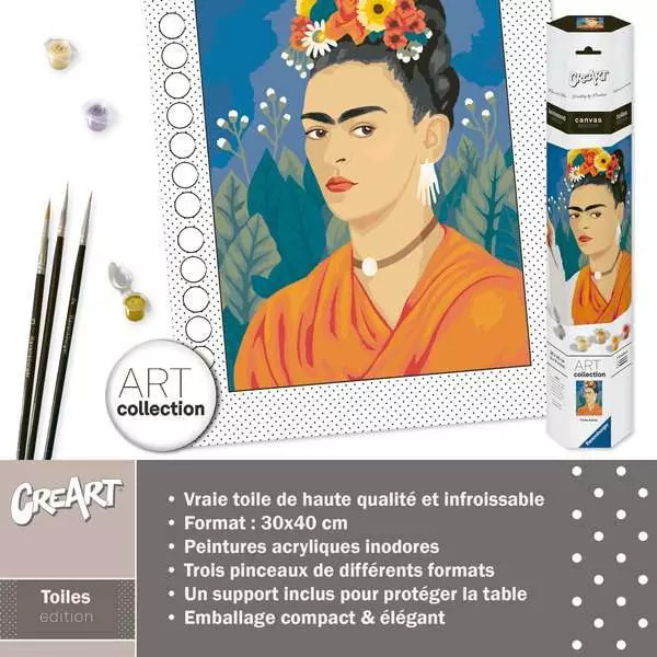 Peinture par numéros Frida Kahlo - CreArt Toiles 30 x 40 cm