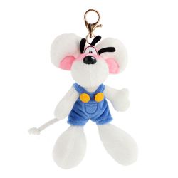 Porte-clés peluche Diddl en salopette bleue 15 cm