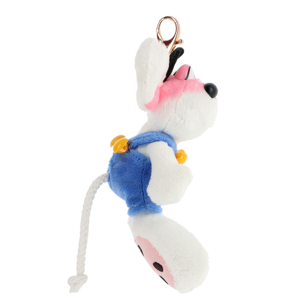 Porte-clés peluche Diddl en salopette bleue 15 cm