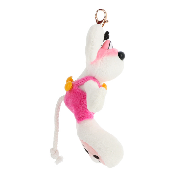 Porte-clé peluche Diddl salopette rose 15cm