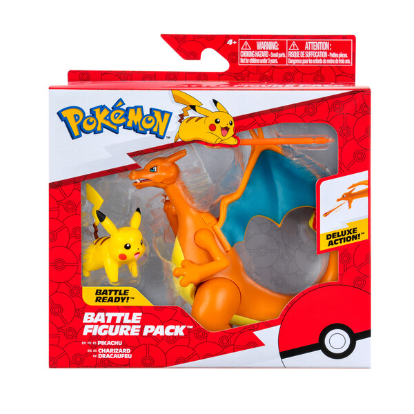 Pack 2 figurines Pokémon - Dracaufeu et Pikachu - 5/11cm