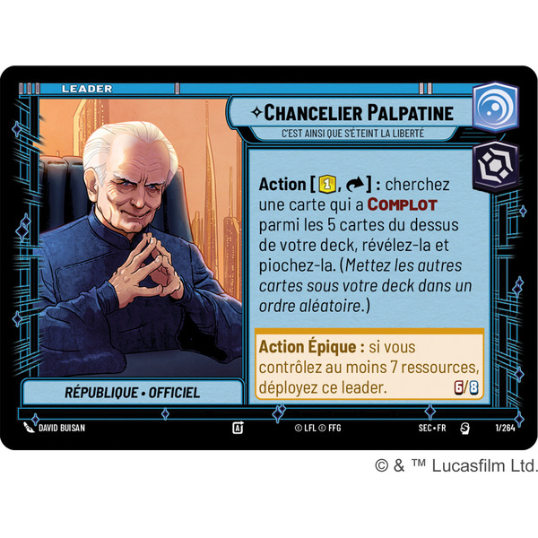 Cartes Star Wars Unlimited - Deck de démarrage Chancelier Palpatine