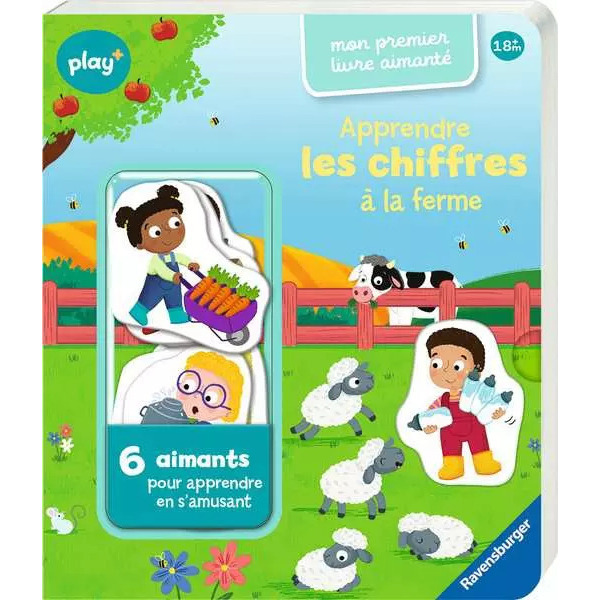Livre aimanté - Apprendre les chiffres à la ferme - Play +