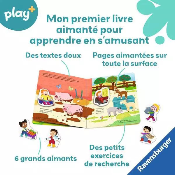 Livre aimanté - Apprendre les chiffres à la ferme - Play +