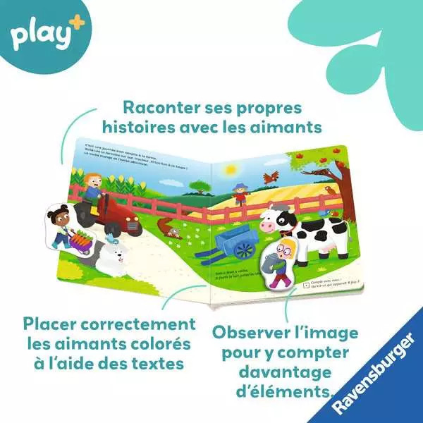 Livre aimanté - Apprendre les chiffres à la ferme - Play +