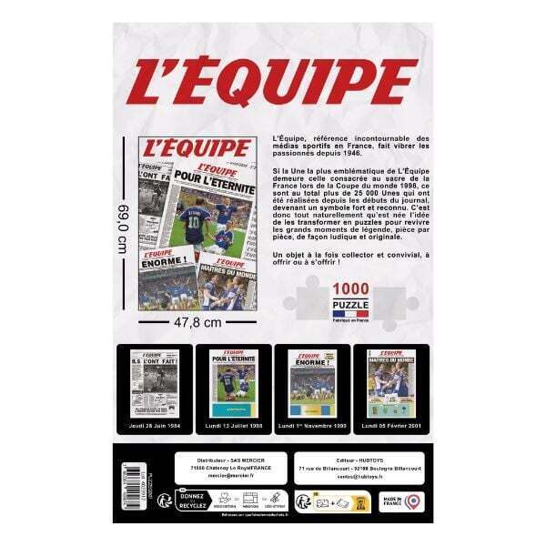 Puzzle L Équipe Exploits Football 1000 pièces