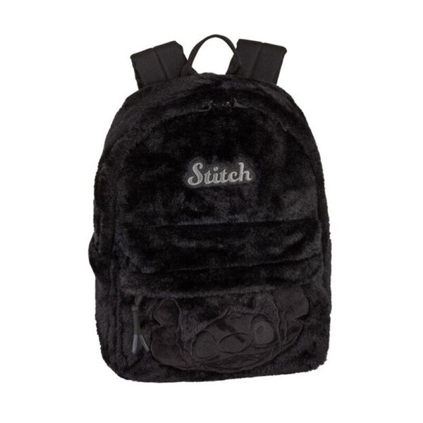 Sac à dos peluche noir fluffy - Stitch