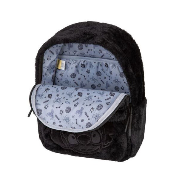 Sac à dos peluche noir fluffy - Stitch