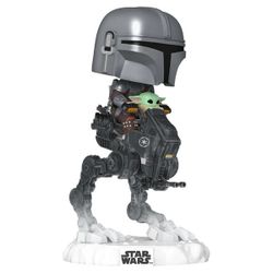 Funko Pop! Rides Deluxe Star Wars – The Mandalorian avec Grogu sur AT-RT impérial