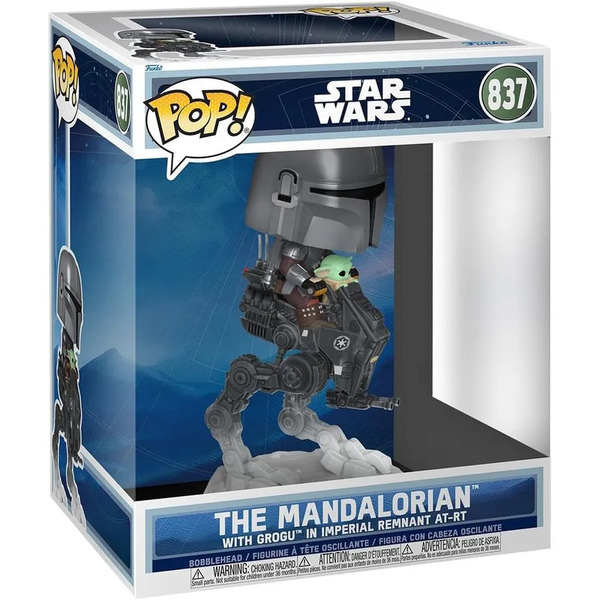 Funko Pop! Rides Deluxe Star Wars – The Mandalorian avec Grogu sur AT-RT impérial