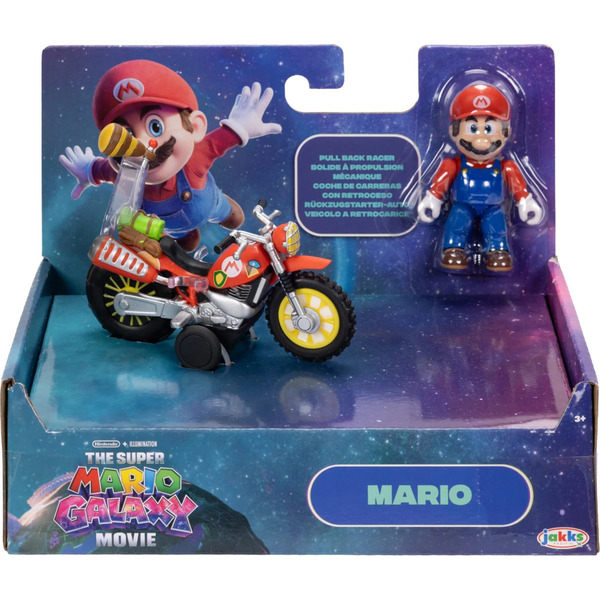 Figurine Mario avec moto rétractable - Film Super Mario Galaxy