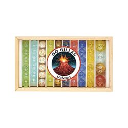 Coffret en bois 60 billes Volcan