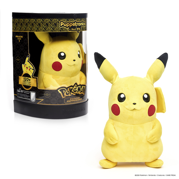 Peluche marionnette interactive Pikachu - Pokémon - Real FX