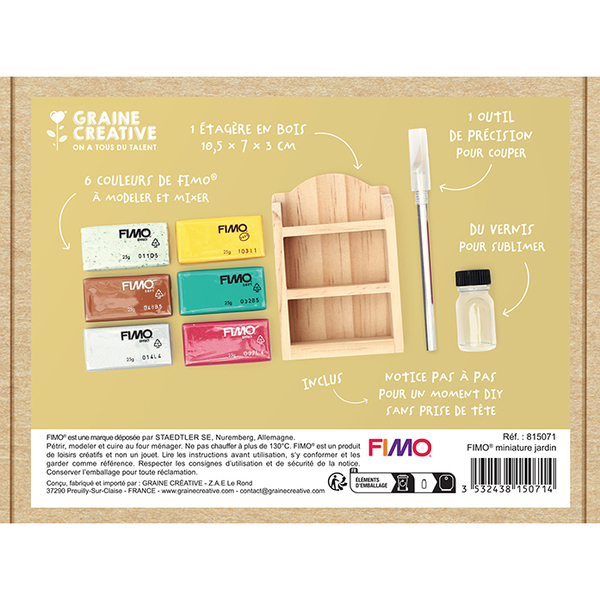 Kit FIMO miniatures à modeler -Le jardin