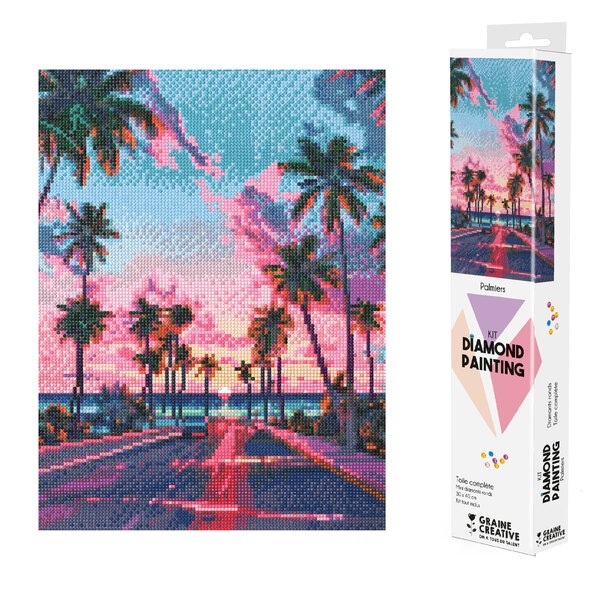 Broderie diamant - Palmiers
