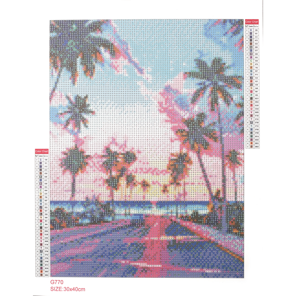 Broderie diamant - Palmiers