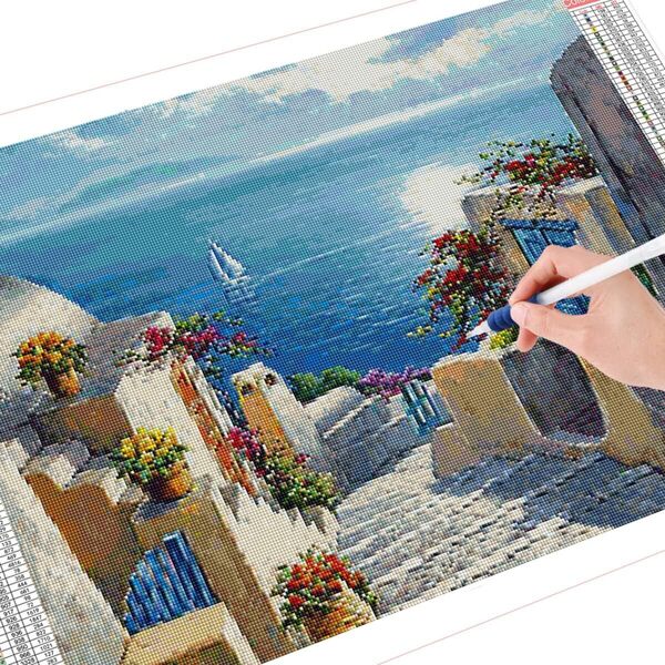 Broderie diamant - Scène grecque