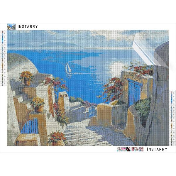 Broderie diamant - Scène grecque