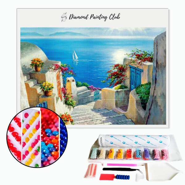 Broderie diamant - Scène grecque