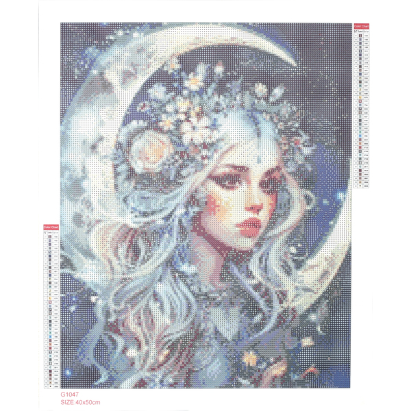 Broderie diamant - Lune