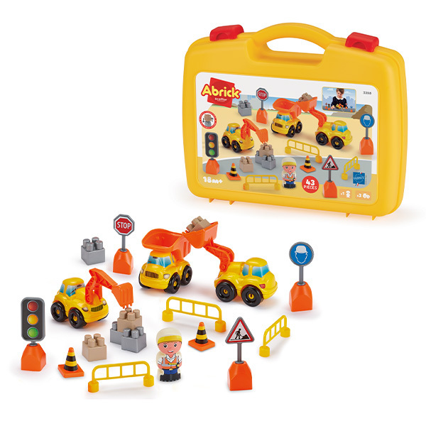 Valisette Véhicules de chantier - 43 pièces - Abrick