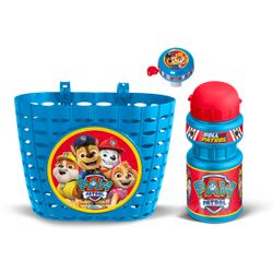 Set corbeille gourde et sonnette pour vélo - Pat'Patrouille