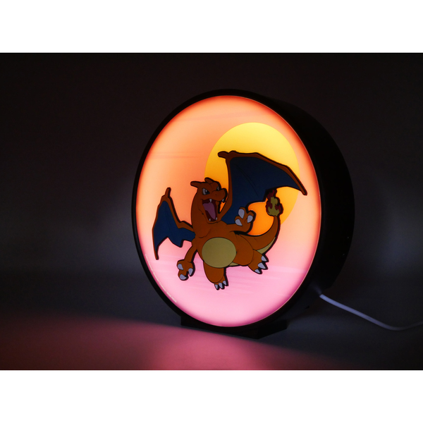 Décoration lumineuse Pokémon - Dracaufeu sunset