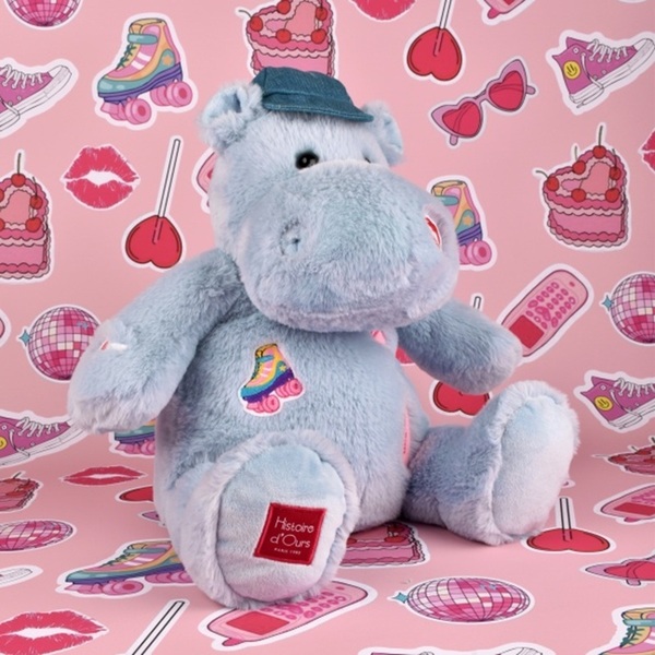 Peluche hippo Cali Dreamin  Bleu 38cm