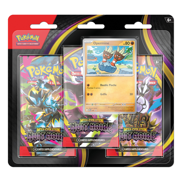 Tripack Pokémon 3 boosters ME05 Nuit noire