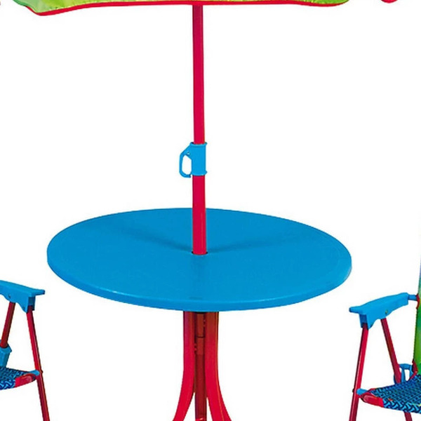 Salon de jardin table, parasol et 2 chaises Pat Patrouille