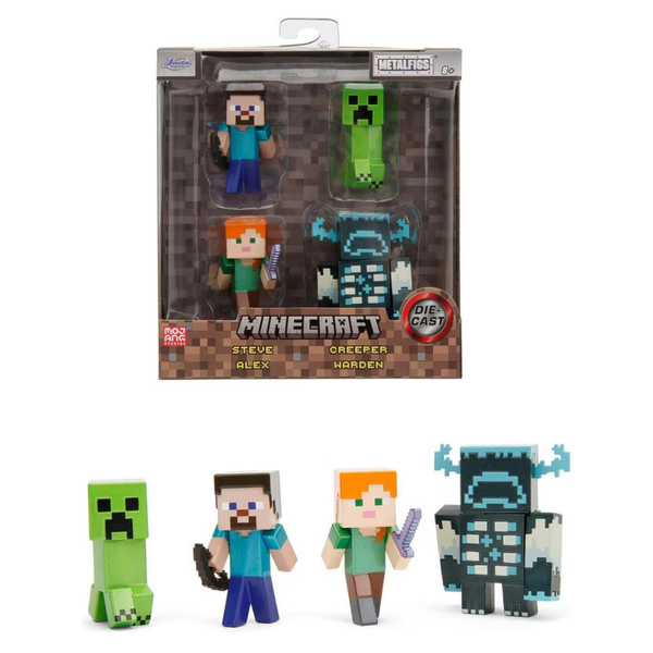Coffret de 4 figurines métal Minecraft