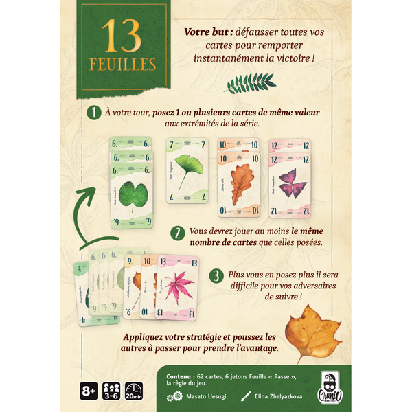 13 feuilles - Jeu de cartes