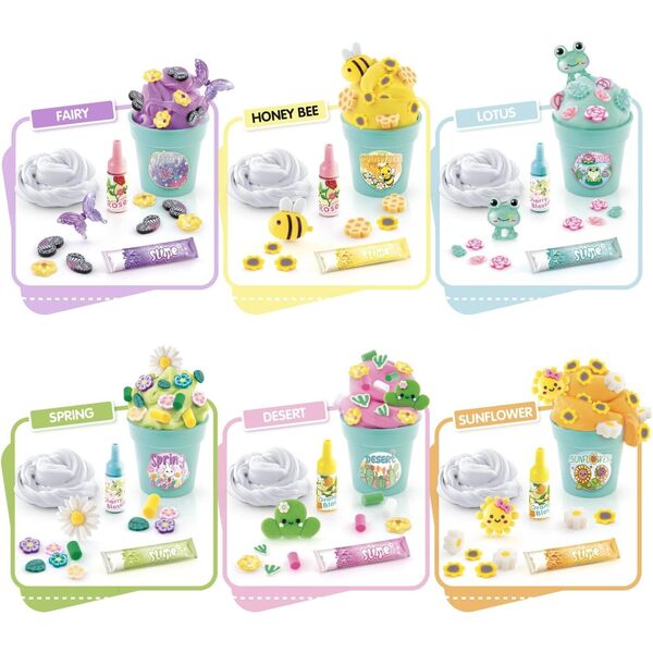 Coffret slime Jardin fleuri 6 pots