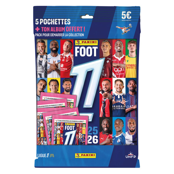 Pack de démarrage Panini Foot 2025-26  L1 - 5 Pochettes + Album