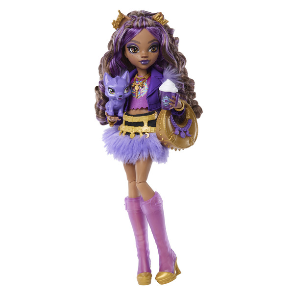 Poupée Clawdeen Wolf en jupe à fausse fourrure Monster High