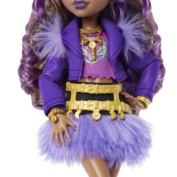 Poupée Clawdeen Wolf en jupe à fausse fourrure Monster High